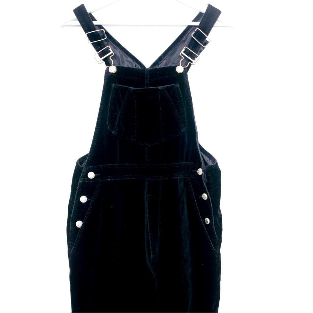 Gap Black Velvet Overalls